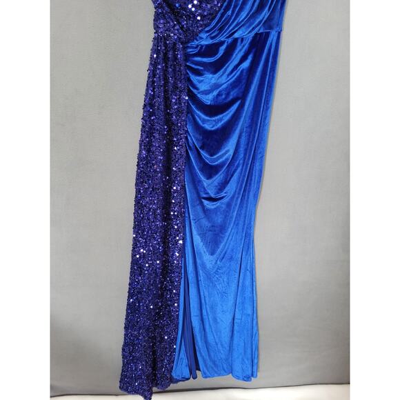 Miss Ord One Shoulder Draped Sequin Evening Gown Prom Dress Small - Picture 4 of 9